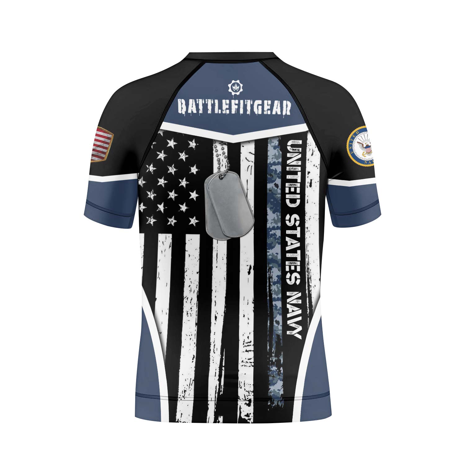 Navy US Flag Kids Rash Guard