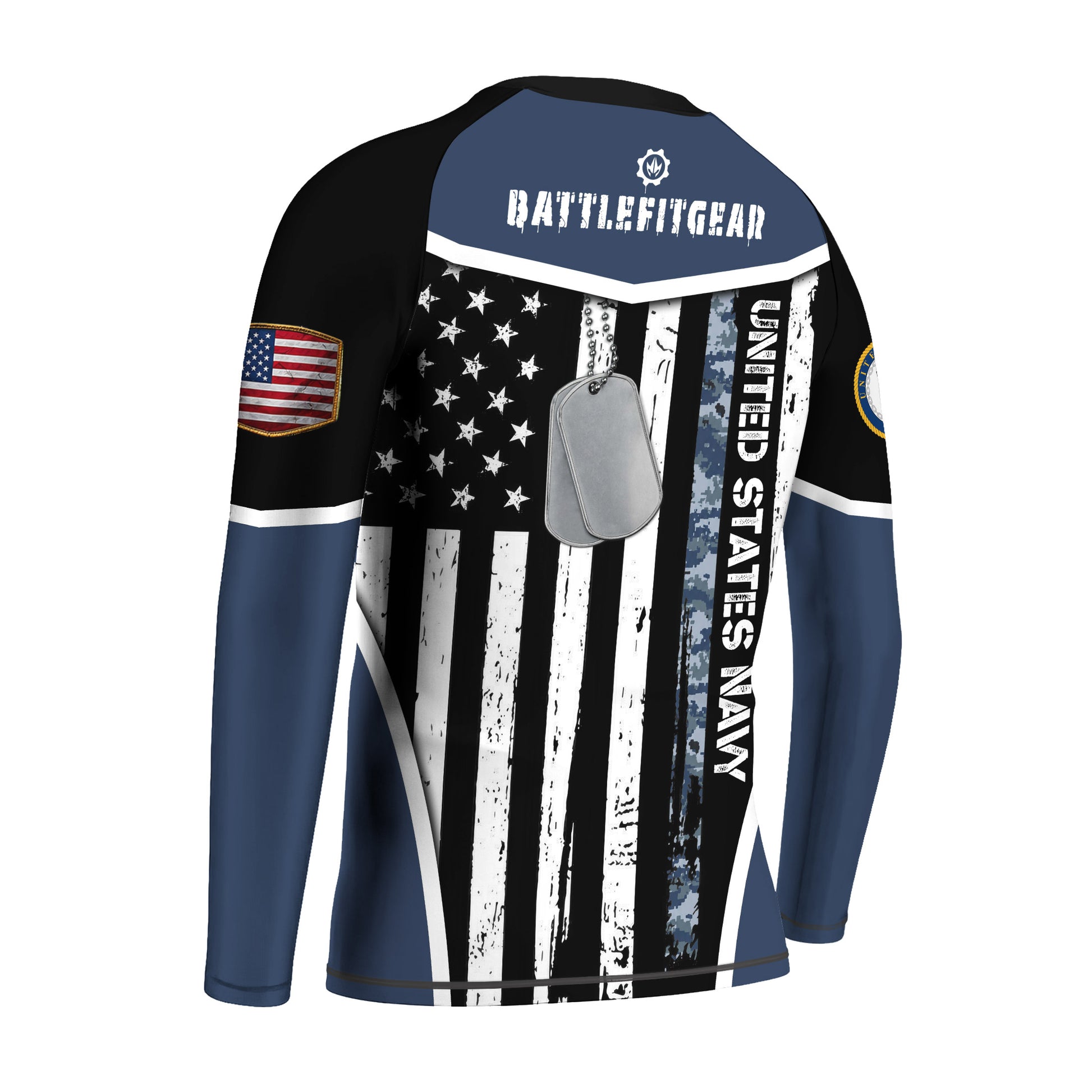 Navy US Flag Kids Rash Guard