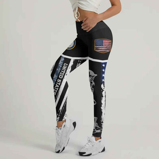 Navy US Flag Leggings
