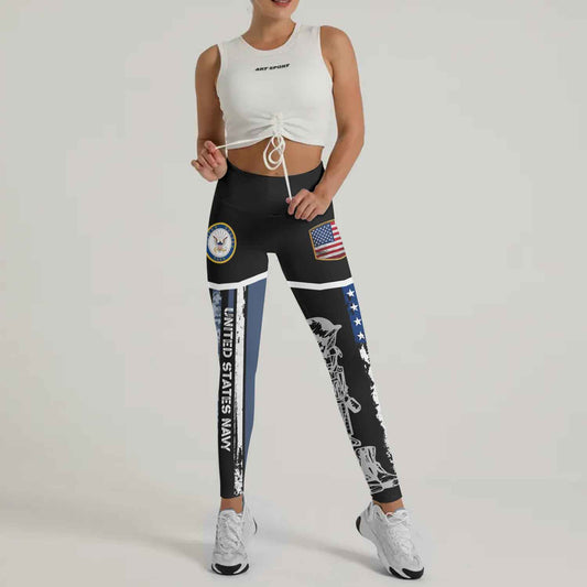 Navy US Flag Leggings