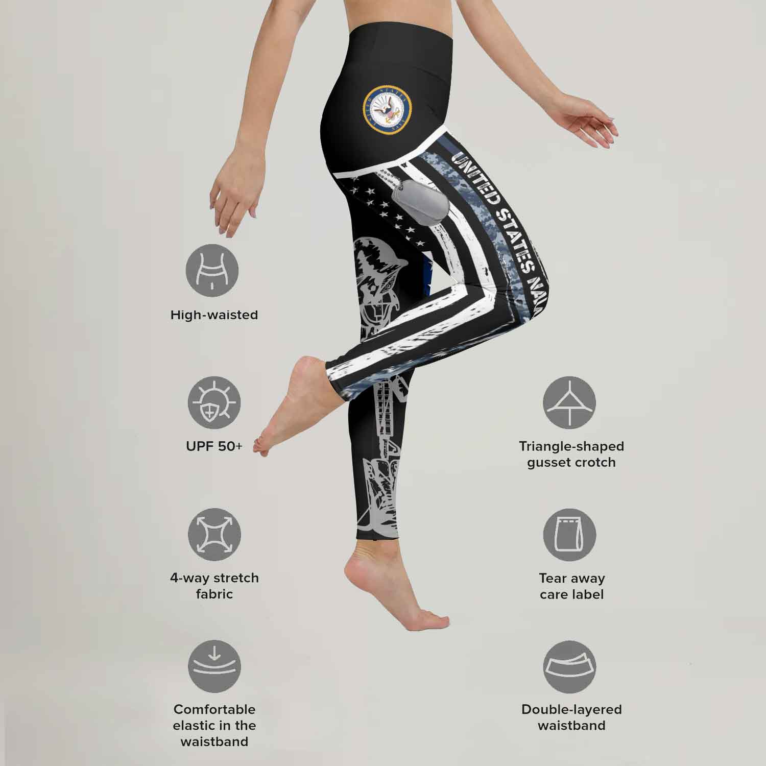 Navy US Flag Leggings