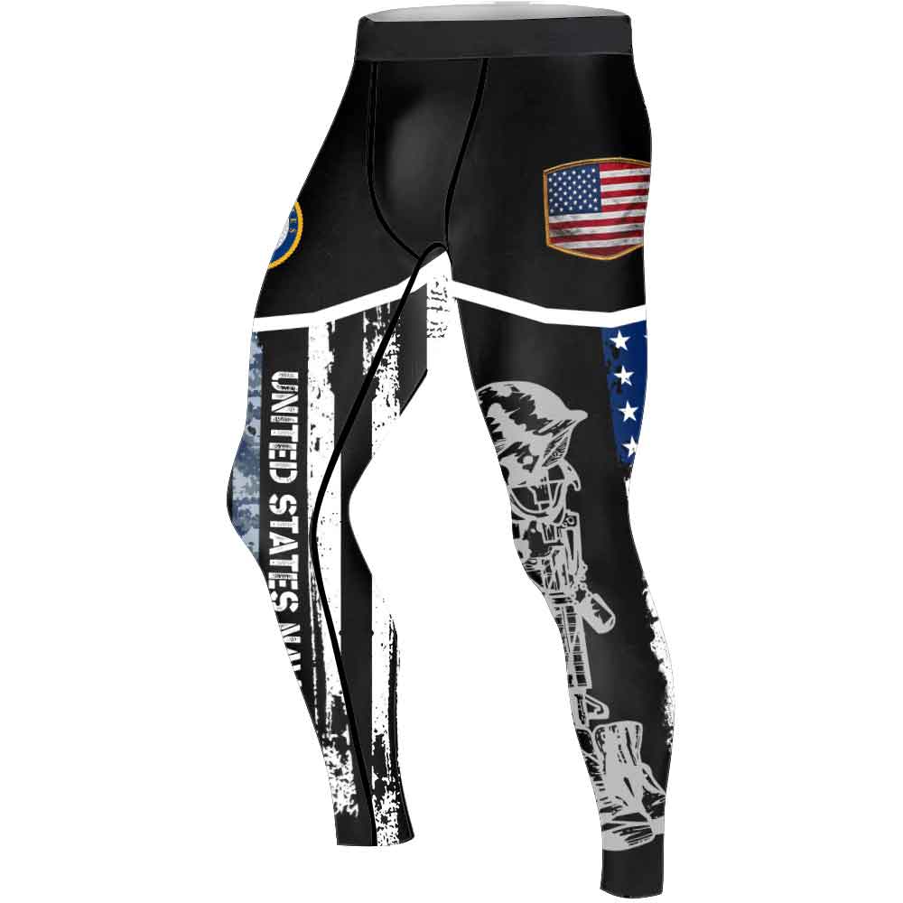 Navy US Flag Men's Compression Leggings