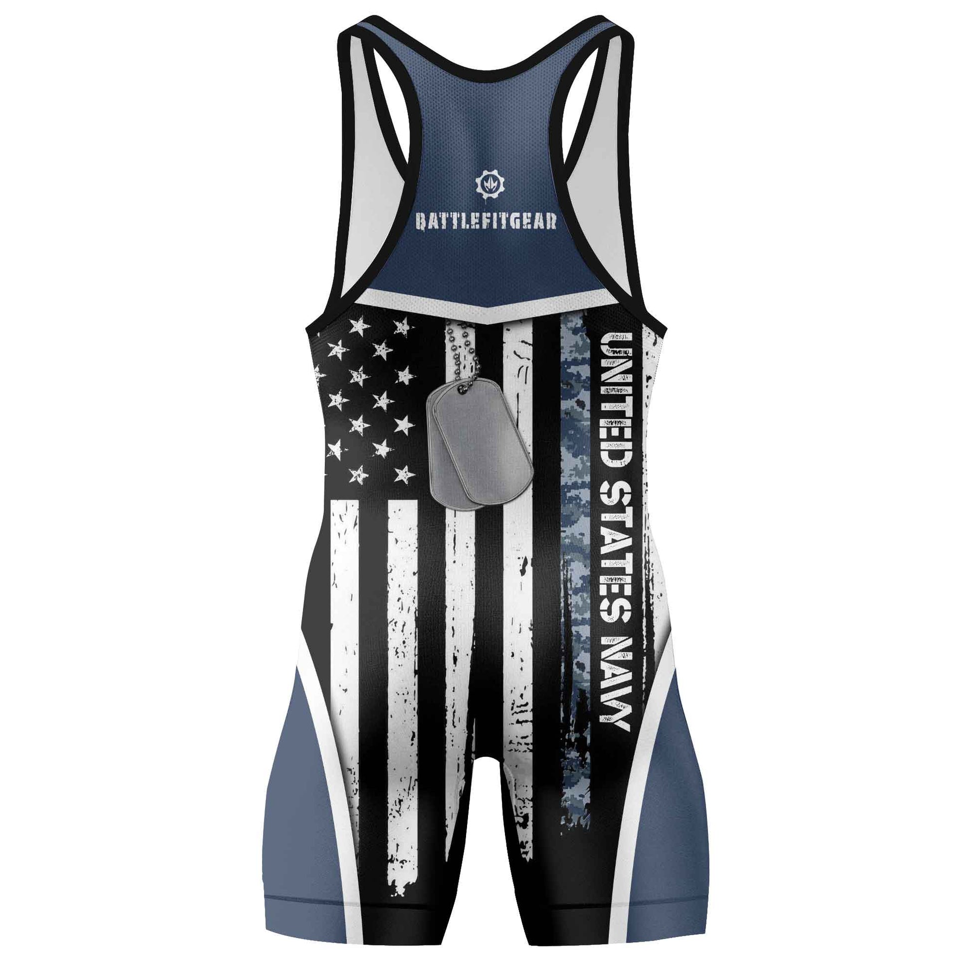 Navy US Flag Wrestling Singlets