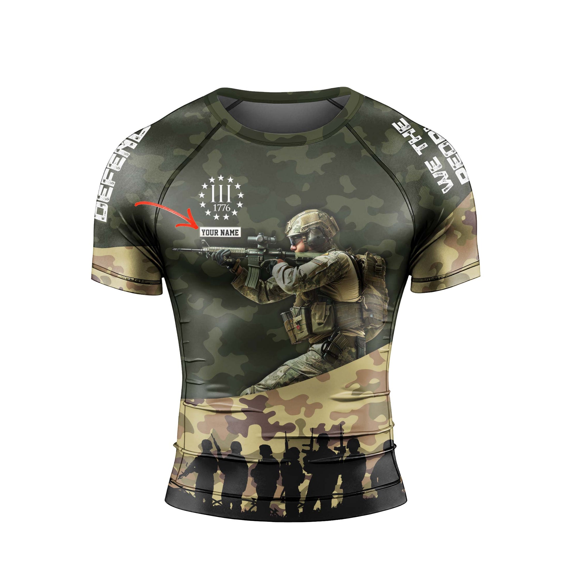 Personalized 1776 US Army Men's Short Sleeve Rash Guard