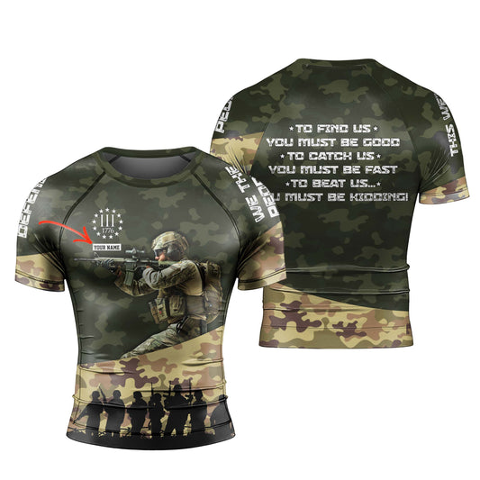 Personalized 1776 US Army Men's Short Sleeve Rash Guard