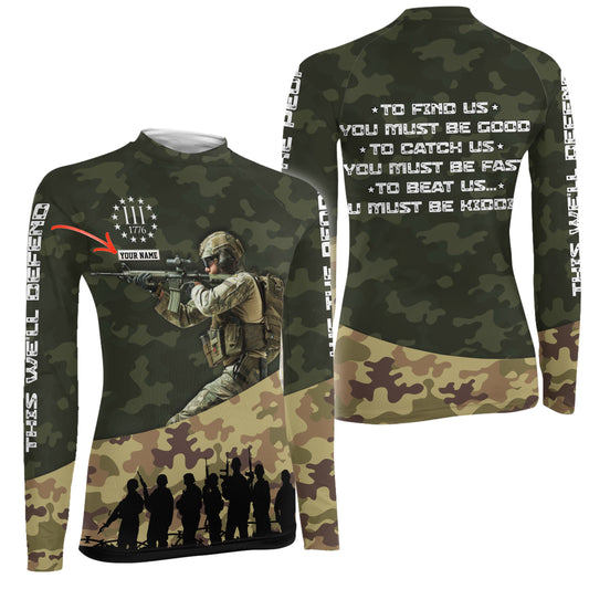 Personalized 1776 US Army Women's Long Sleeve Rash Guard