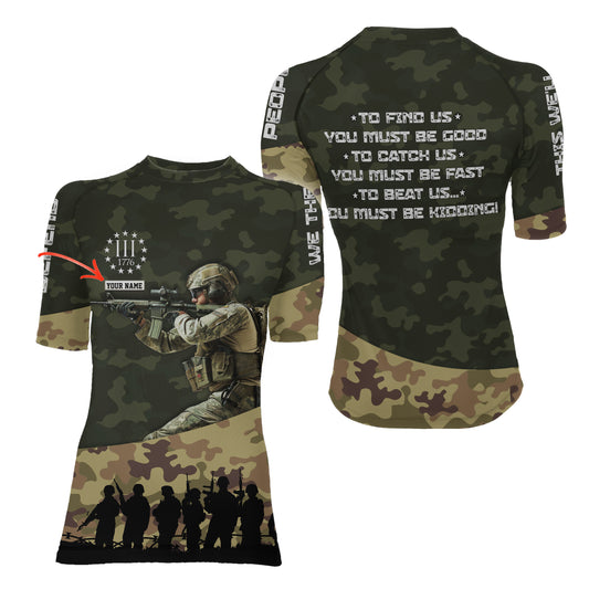 Personalized 1776 US Army Women's Short Sleeve Rash Guard