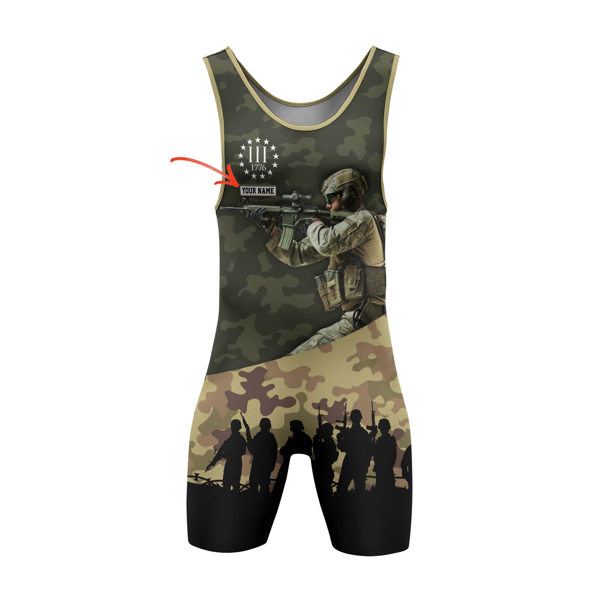 Personalized 1776 US Army Wrestling Singlets
