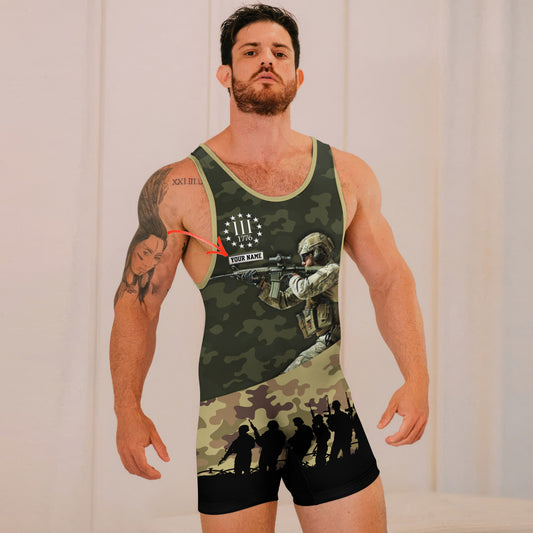 Personalized 1776 US Army Wrestling Singlets