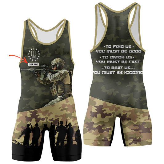 Personalized 1776 US Army Wrestling Singlets