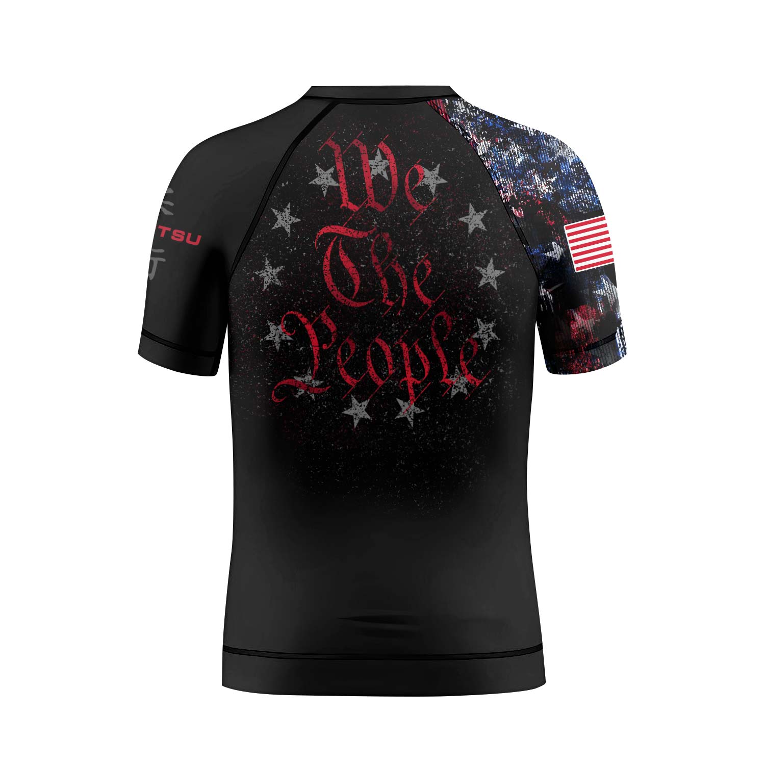 Personalized American Jiu Jitsu Skull Grunge Kids Rash Guard