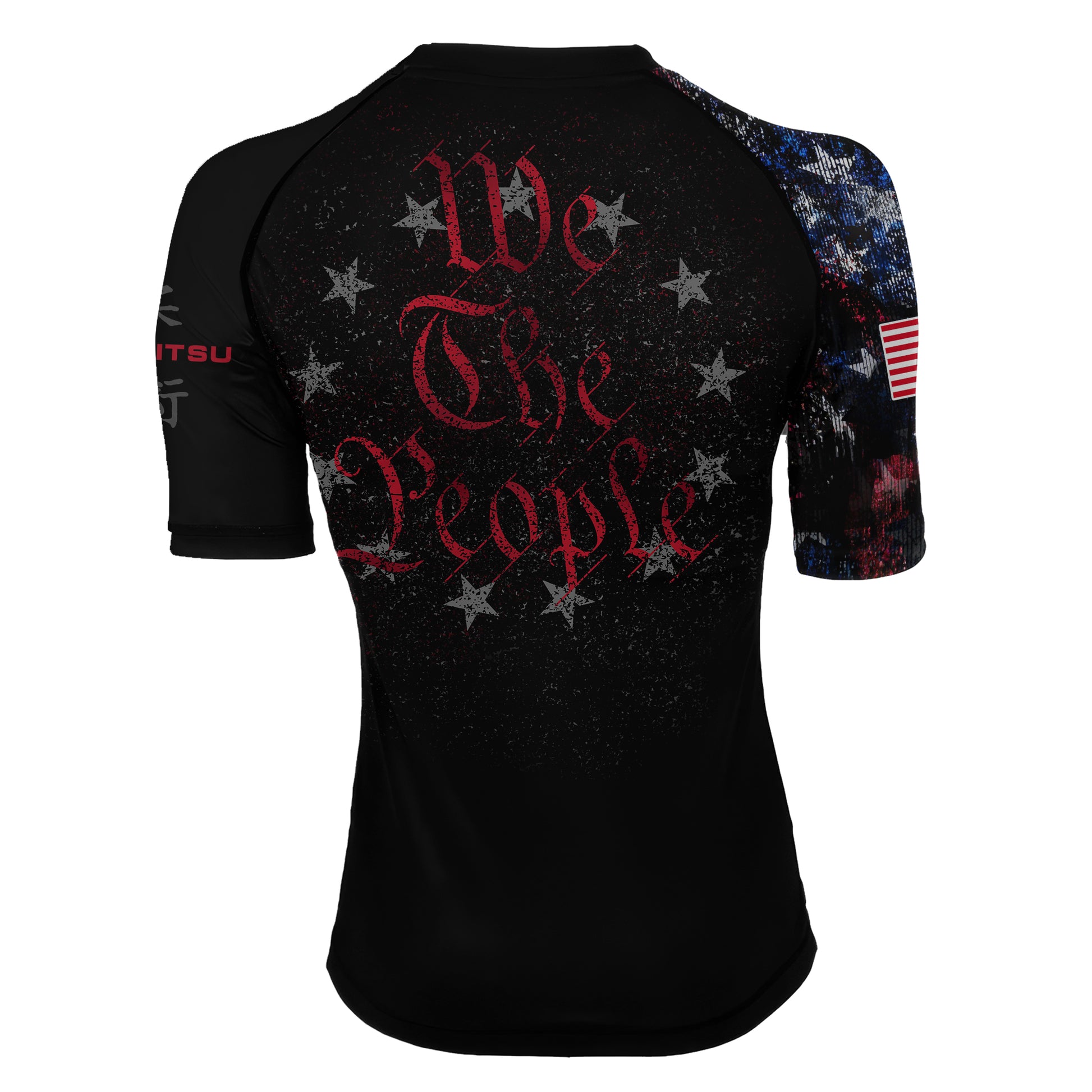 Personalized American Jiu Jitsu Skull Grunge Women's Short Sleeve Rash Guard