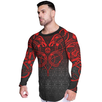 Viking Fenrir Rune 2 High Quality Men's Long Sleeve Rash Guard - BattleFitGear