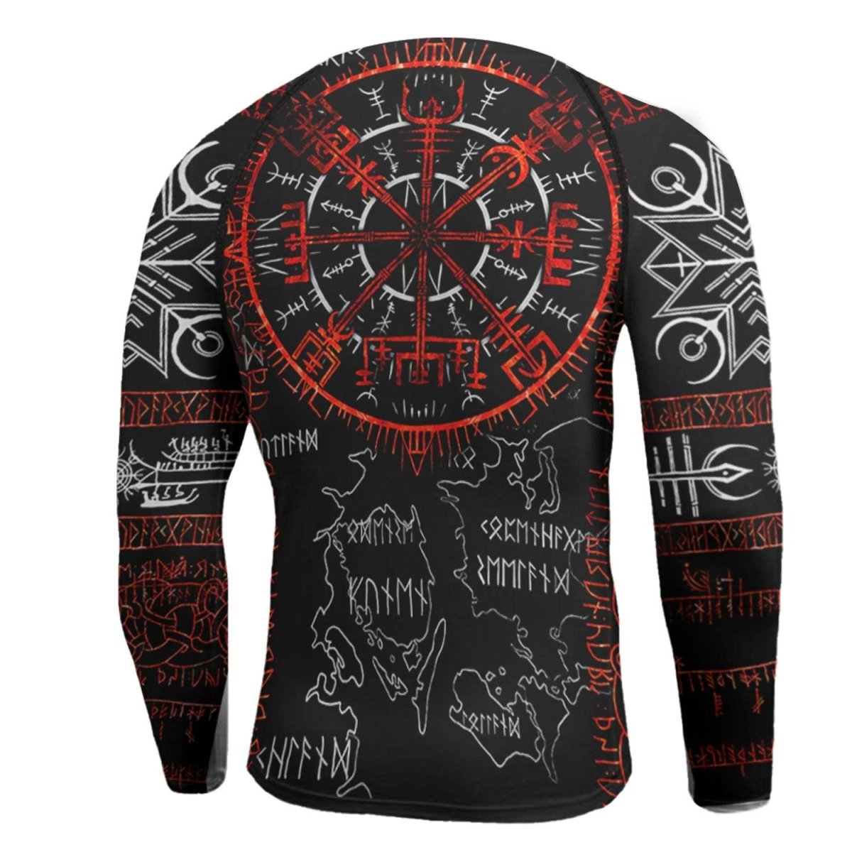 Sol Rune Viking Compass Men's Long Sleeve Rash Guard - BattleFitGear