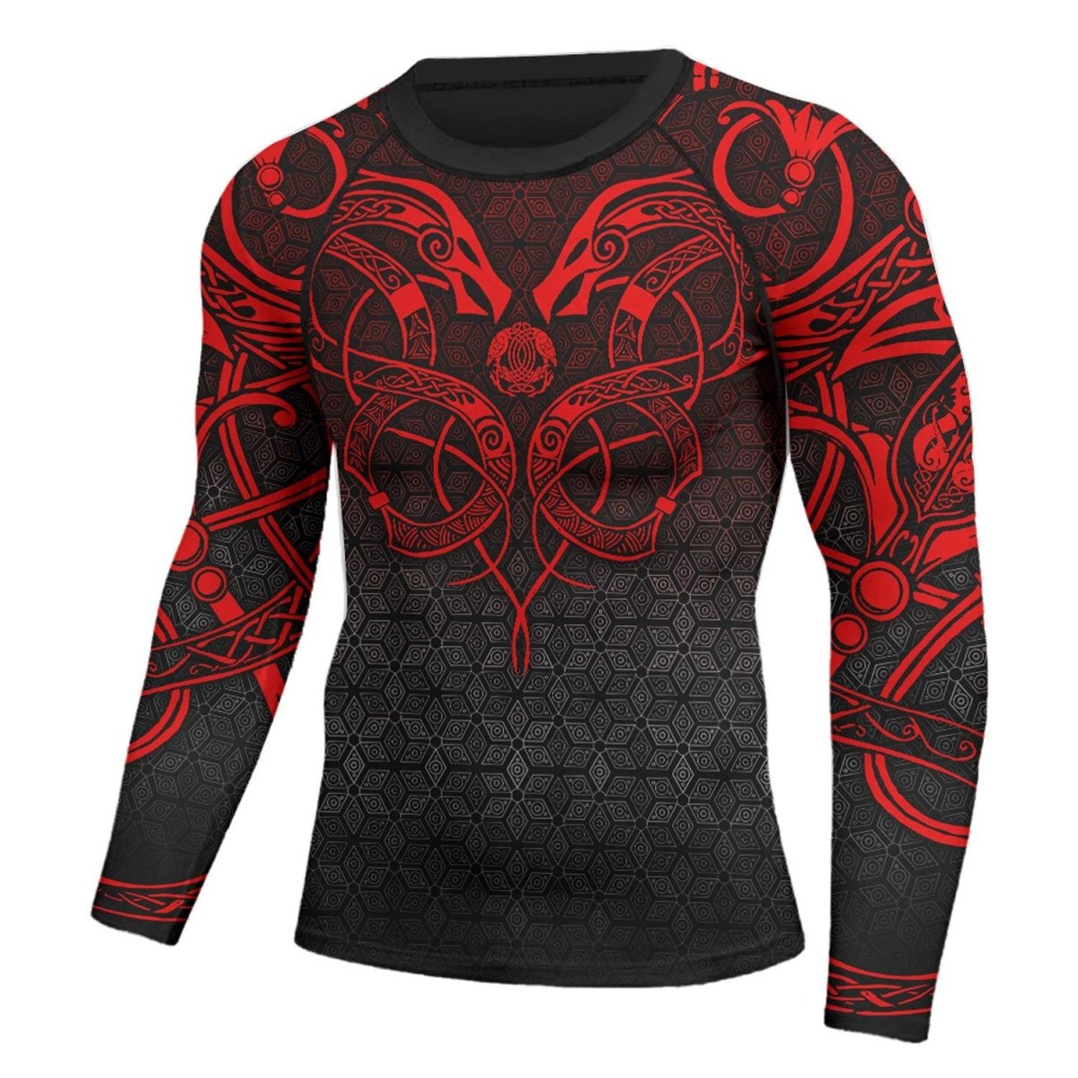 Viking Fenrir Rune 2 High Quality Men's Long Sleeve Rash Guard - BattleFitGear