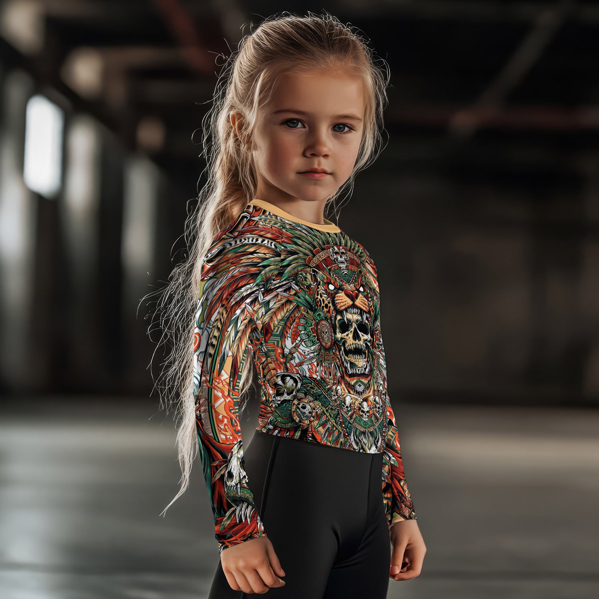 Tezcatlipoca God Kids Rash Guard