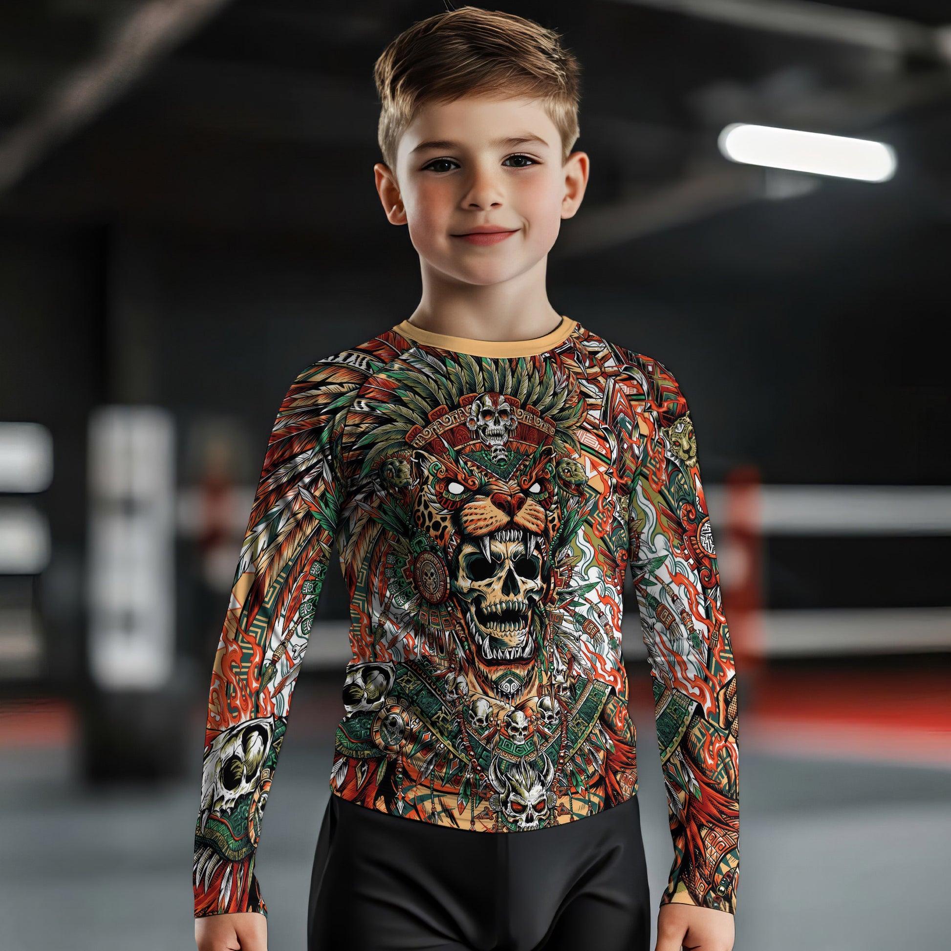 Tezcatlipoca God Kids Rash Guard