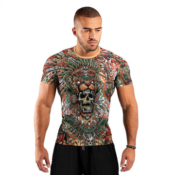 Tezcatlipoca God Men's Short Sleeve Rash Guard