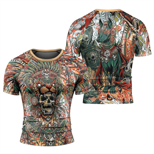 Tezcatlipoca God Men's Short Sleeve Rash Guard