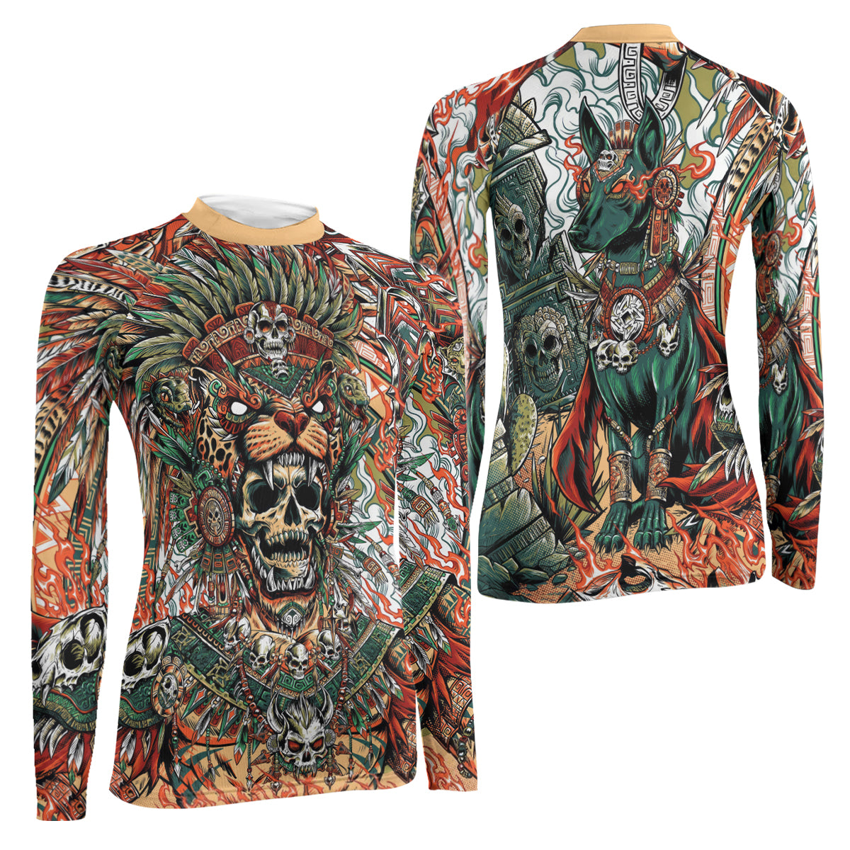 Tezcatlipoca God Women's Long Sleeve Rash Guard