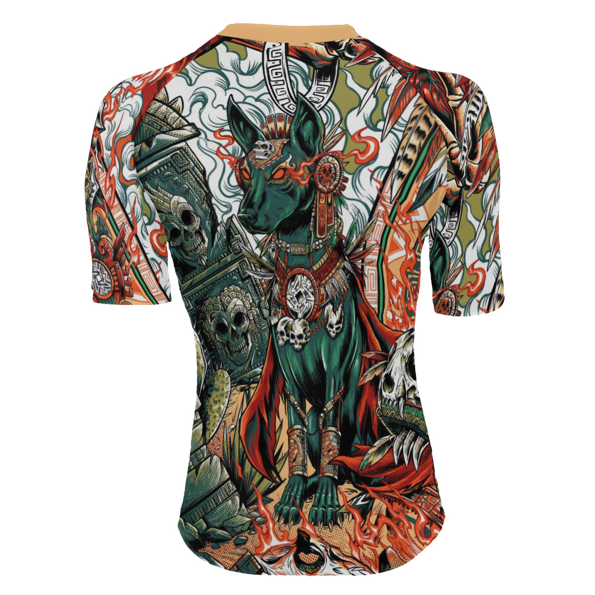 Tezcatlipoca God Women's Short Sleeve Rash Guard