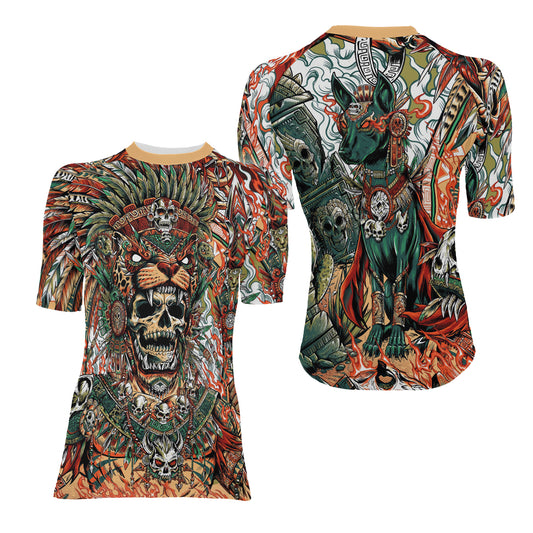 Tezcatlipoca God Women's Short Sleeve Rash Guard