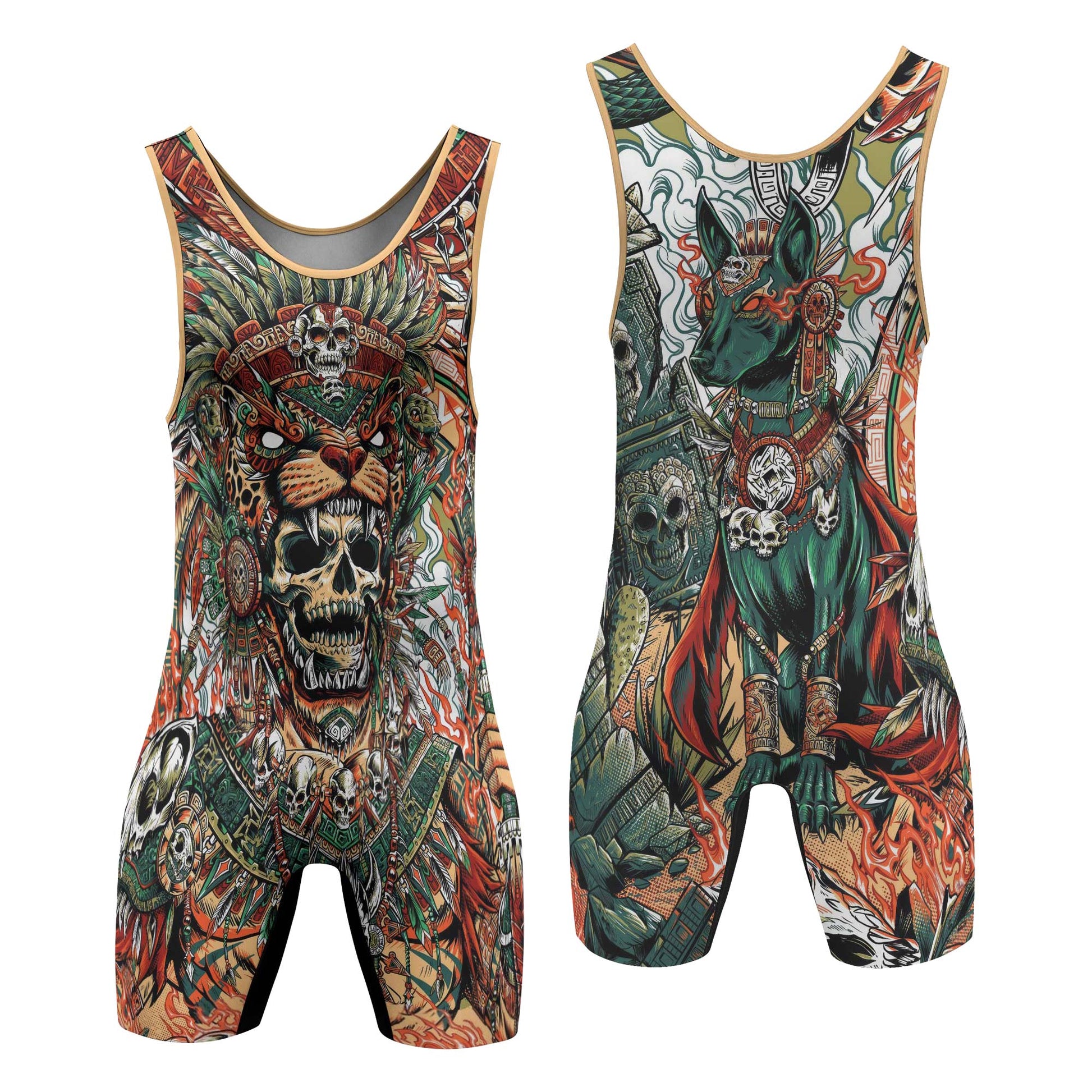 Tezcatlipoca God Wrestling Singlets