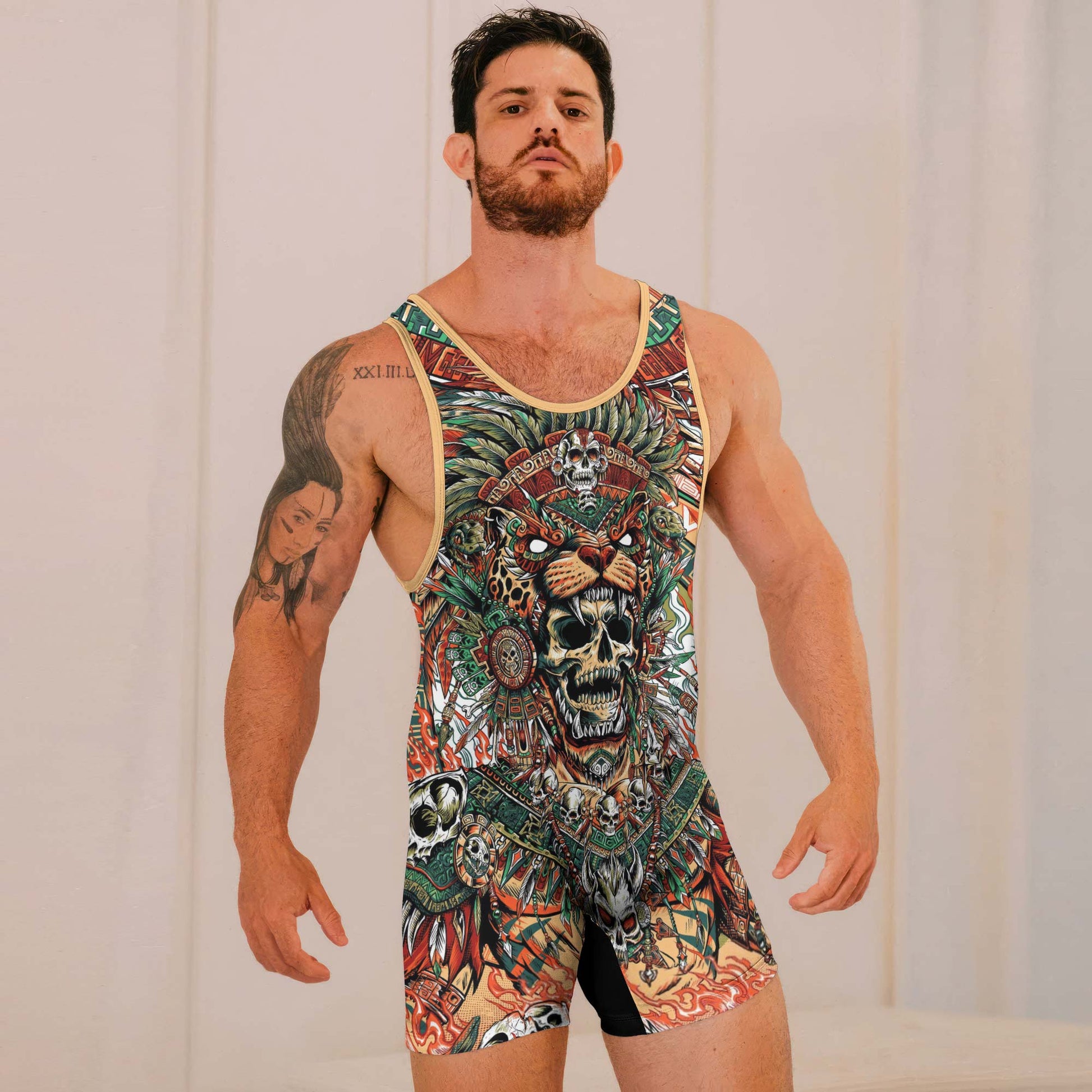 Tezcatlipoca God Wrestling Singlets