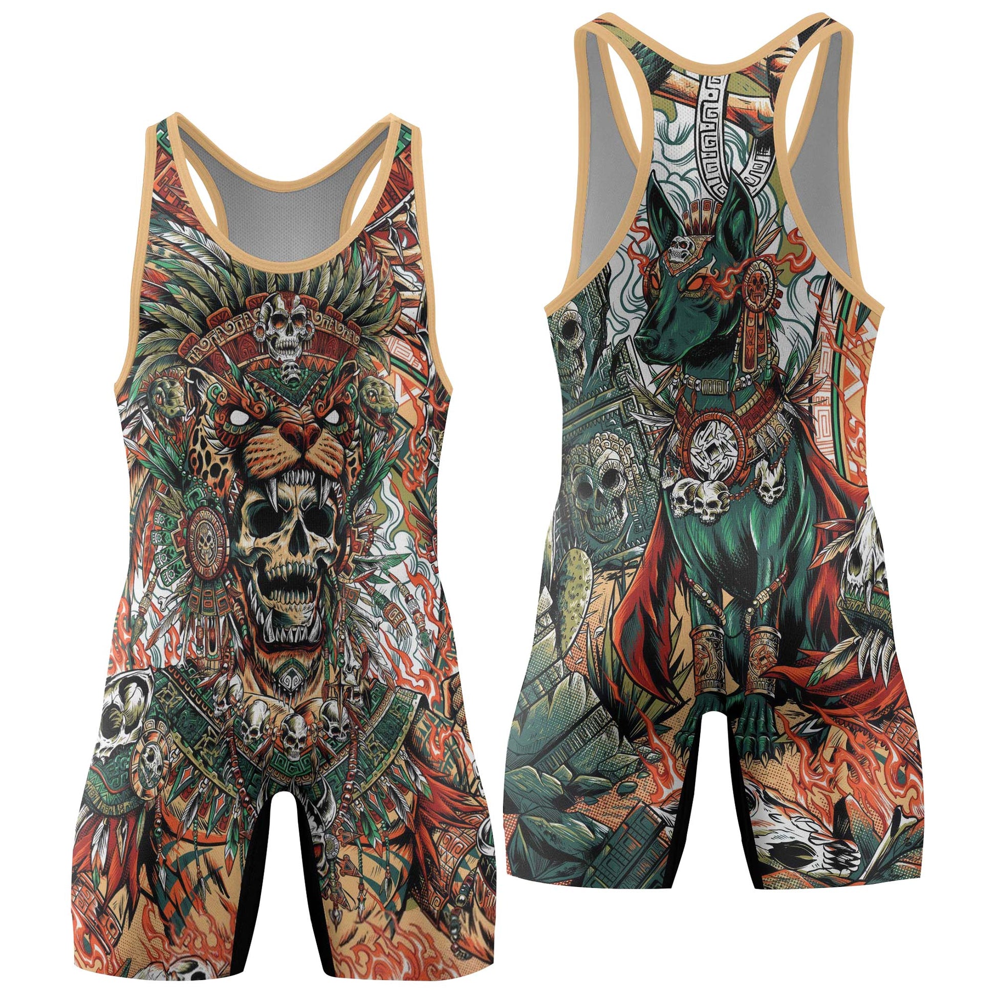 Tezcatlipoca God Wrestling Singlets