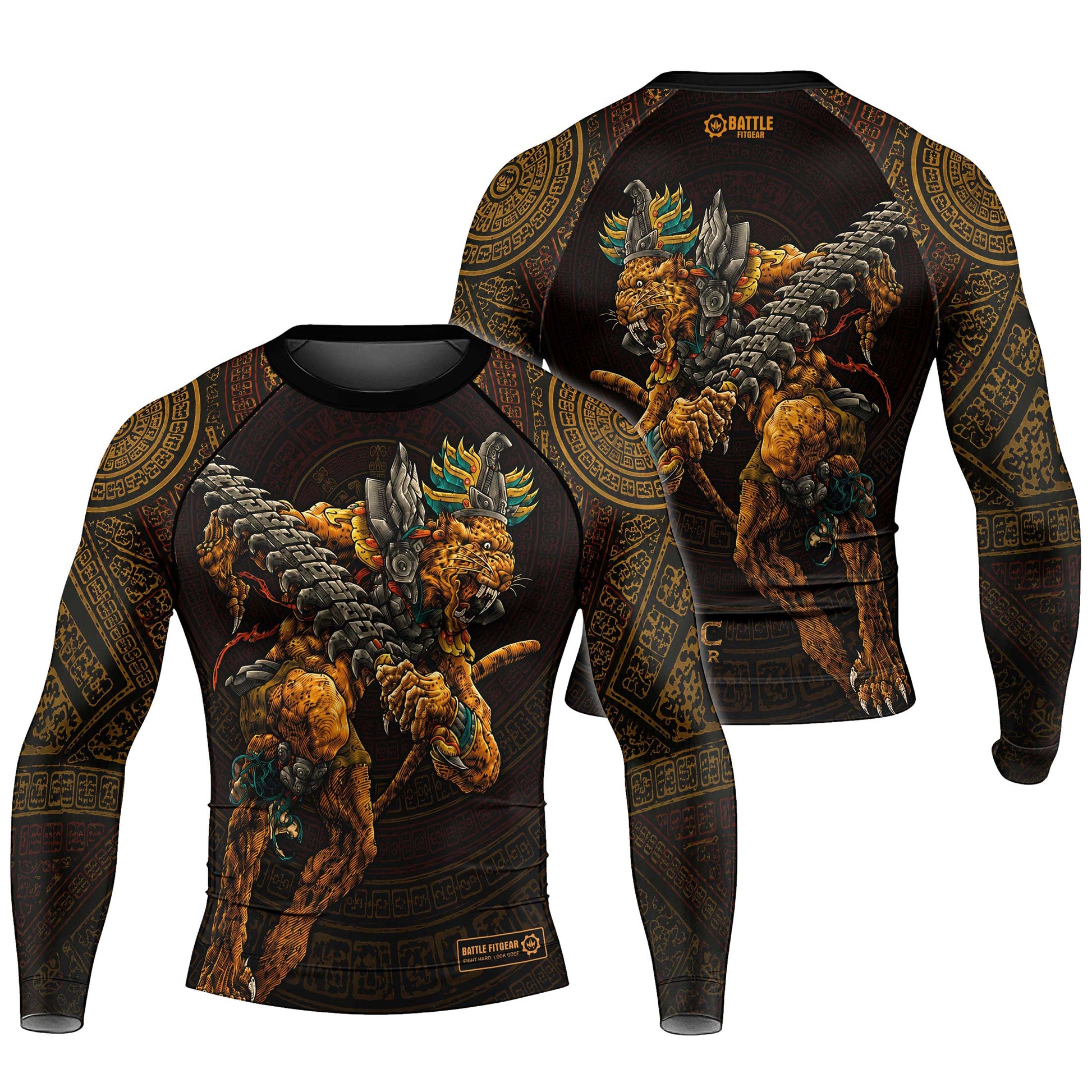 Tezcatlipoca Warrior Men's Long Sleeve Rash Guard
