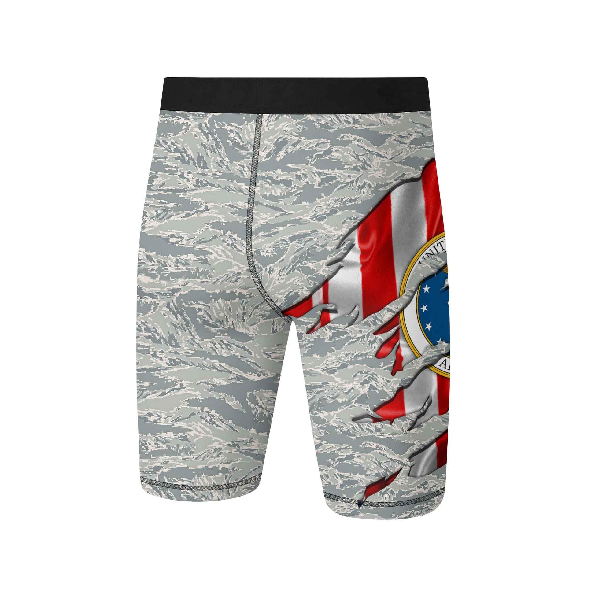 US Air Force American Flag Camo Compression Shorts
