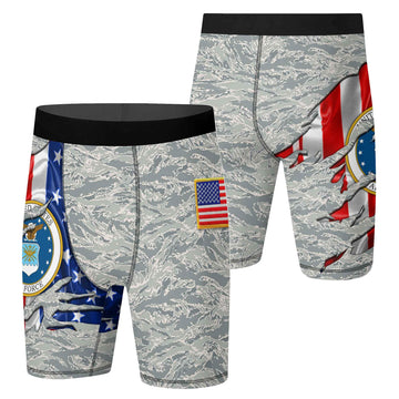 US Air Force American Flag Camo Compression Shorts