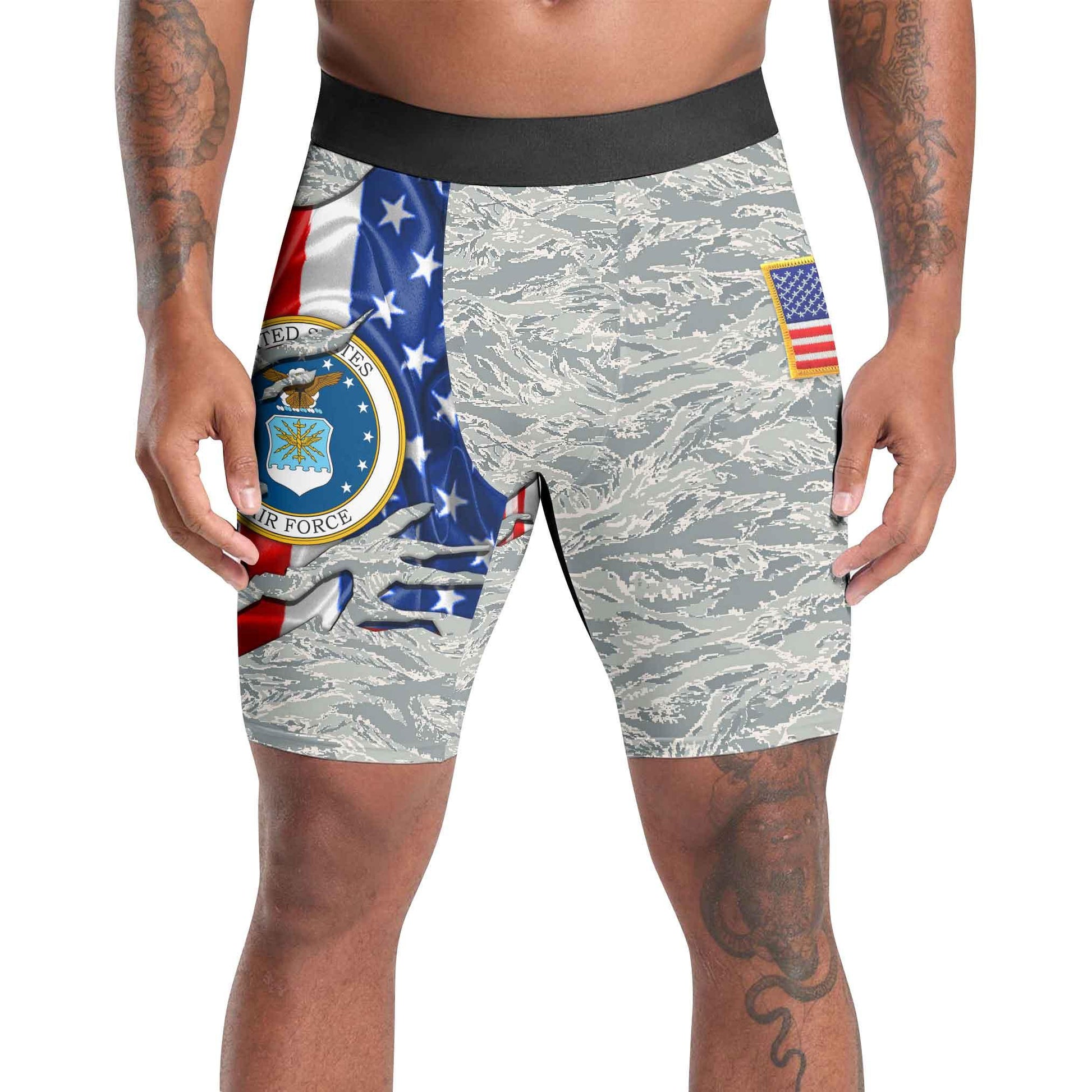 US Air Force American Flag Camo Compression Shorts