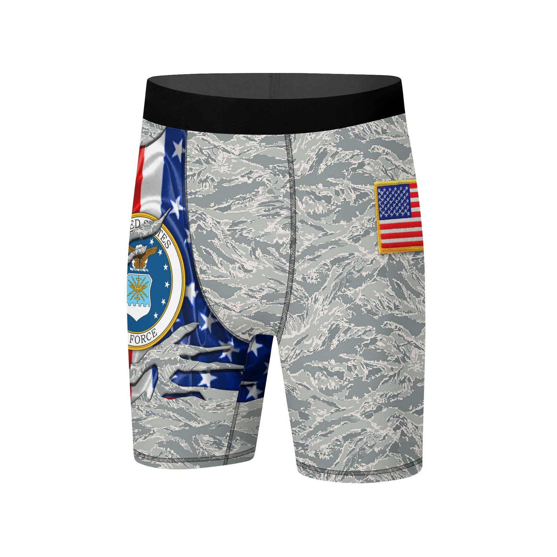 US Air Force American Flag Camo Compression Shorts