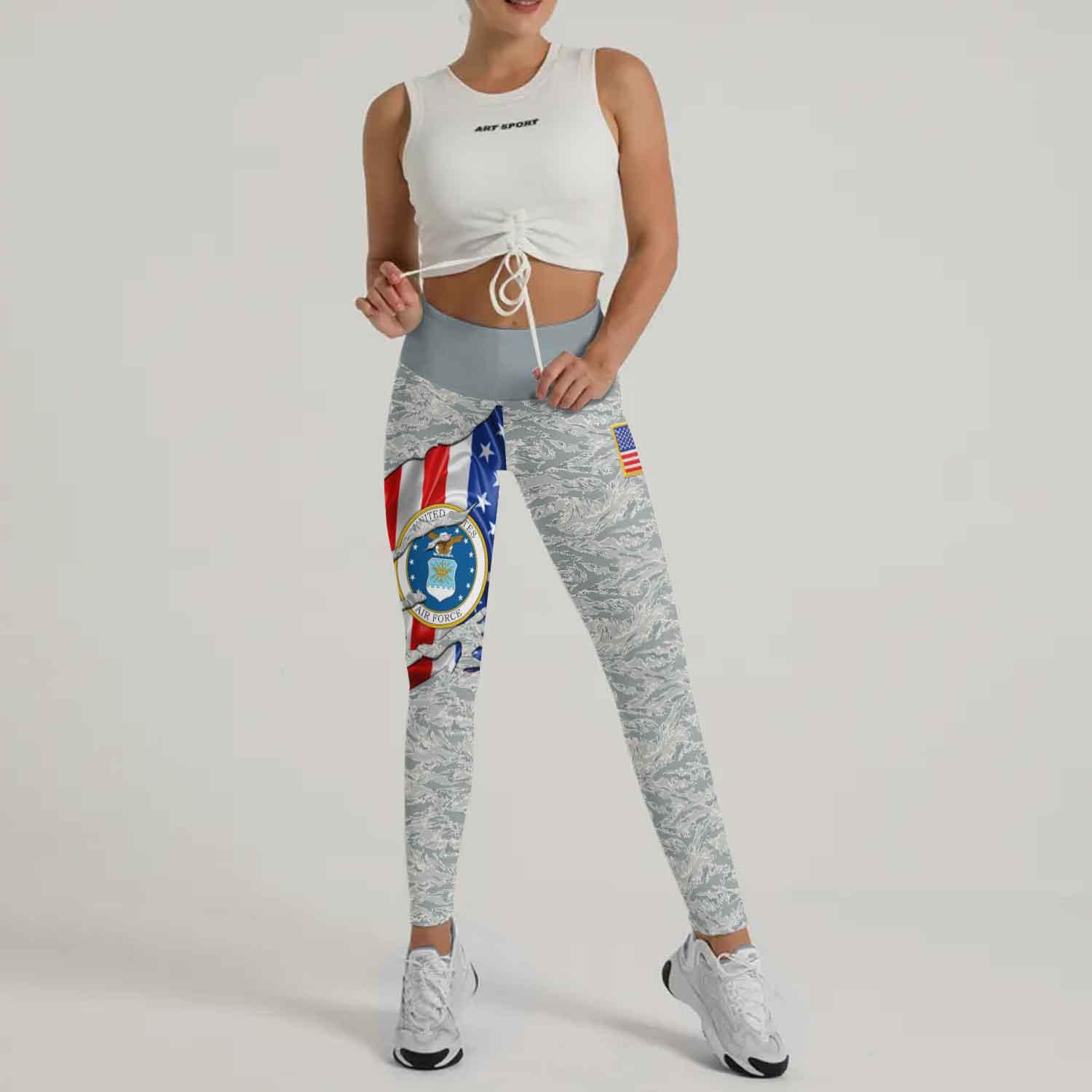 US Air Force American Flag Camo Leggings