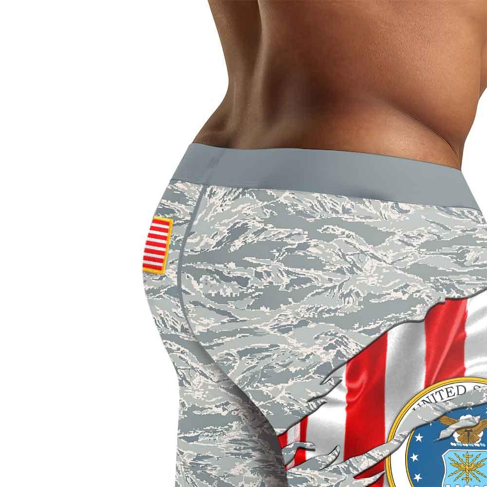 US Air Force American Flag Camo Men's Compression Leggings