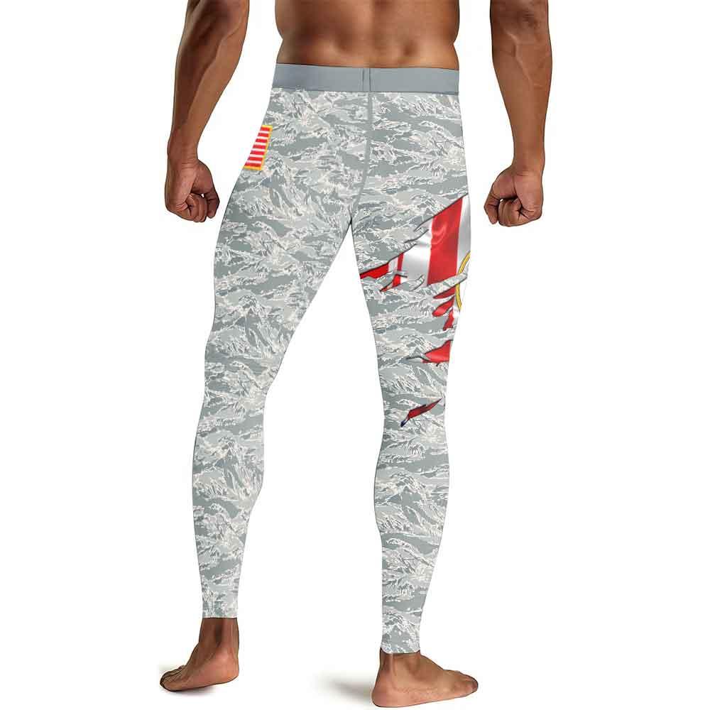 US Air Force American Flag Camo Men's Compression Leggings