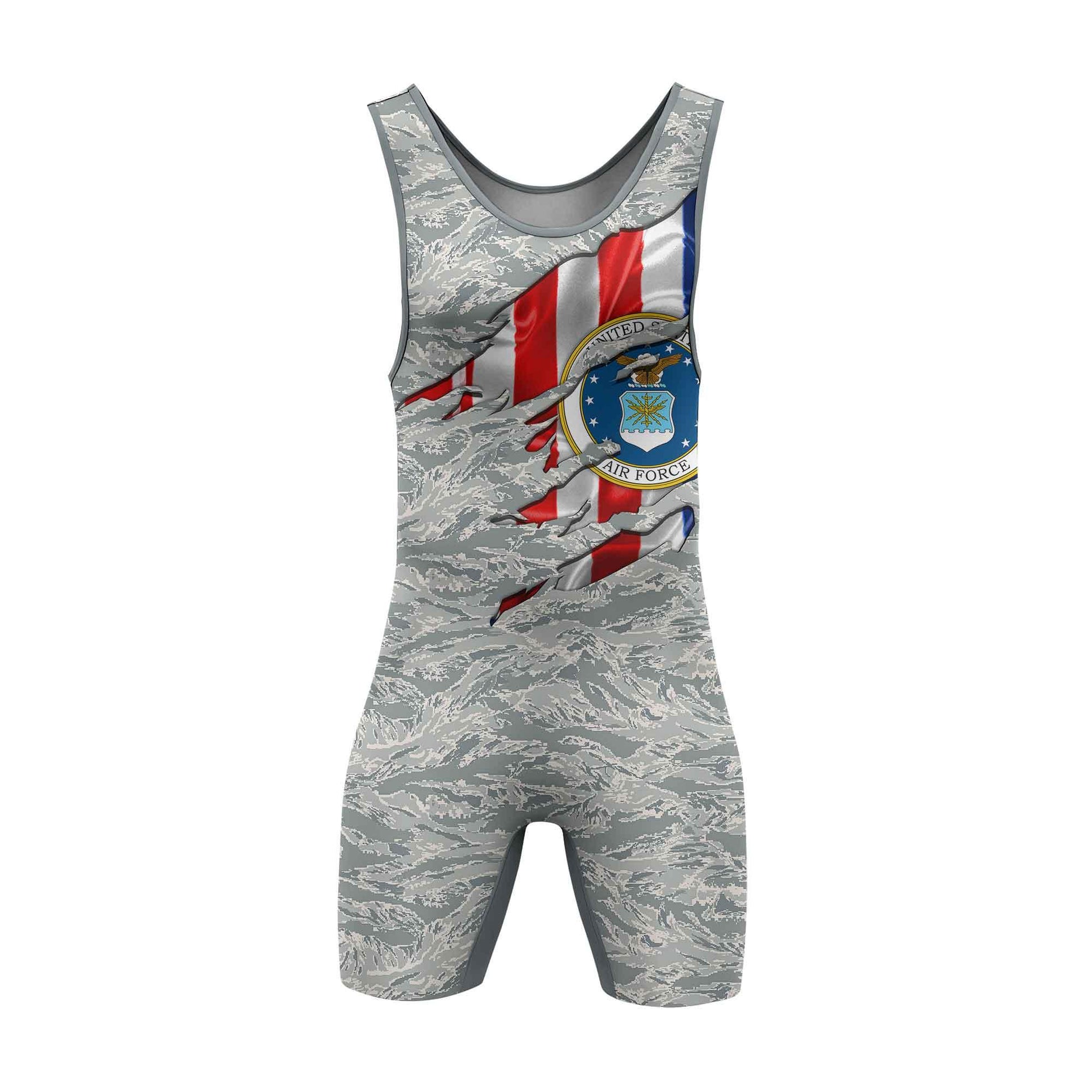US Air Force American Flag Camo Wrestling Singlets