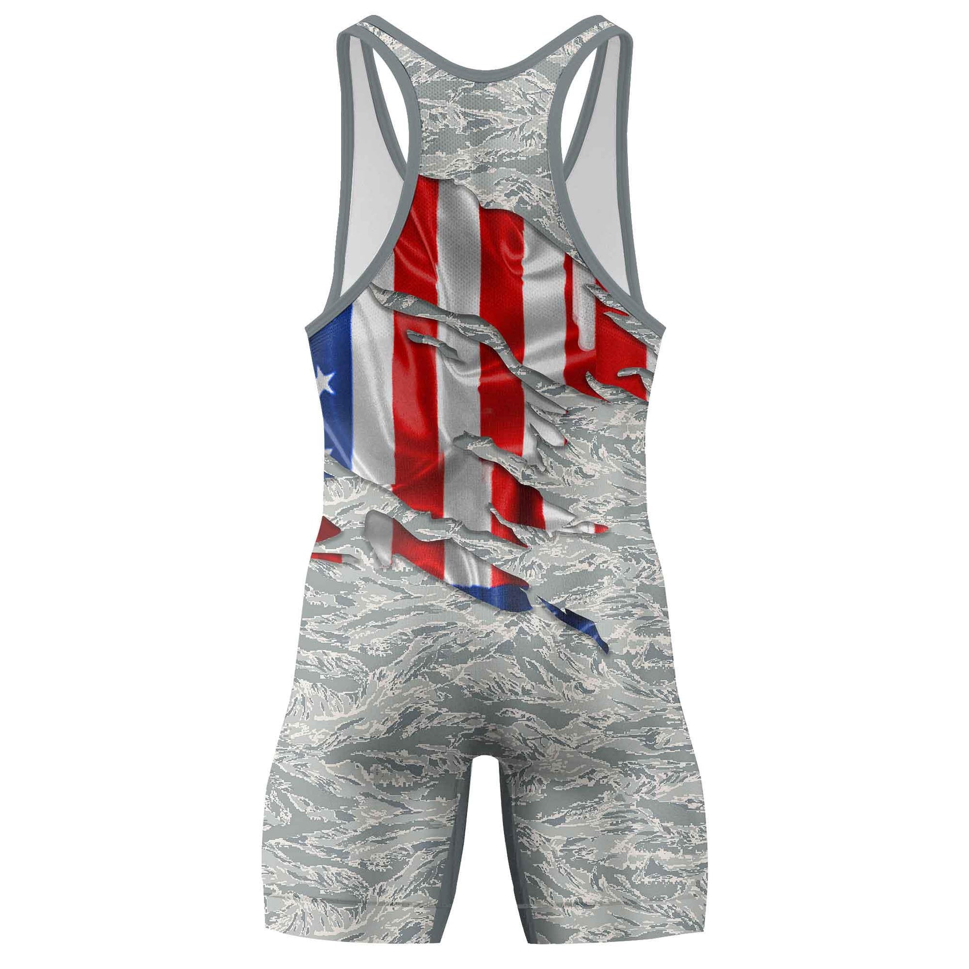 US Air Force American Flag Camo Wrestling Singlets