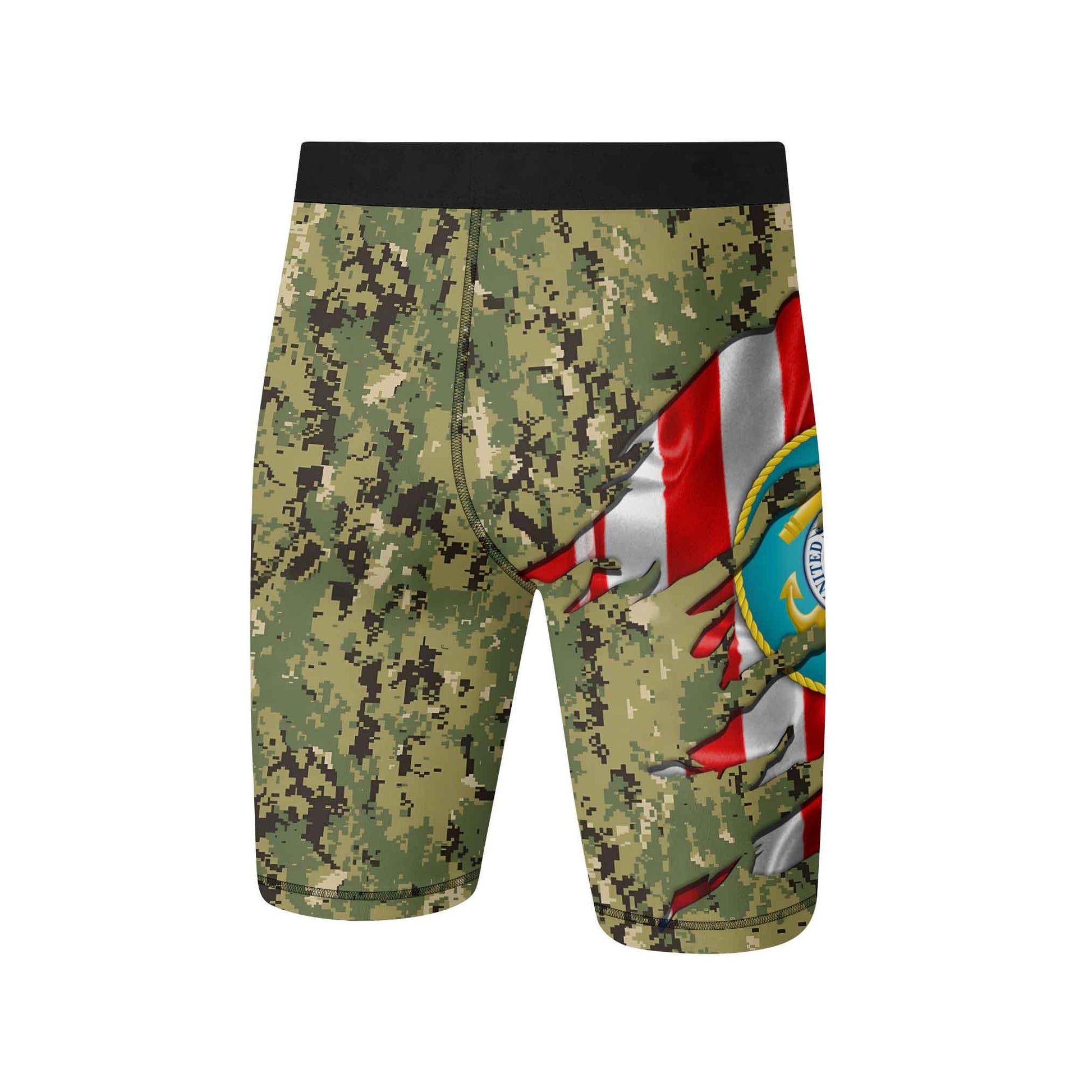 US Coast Guard American Flag Camo Compression Shorts