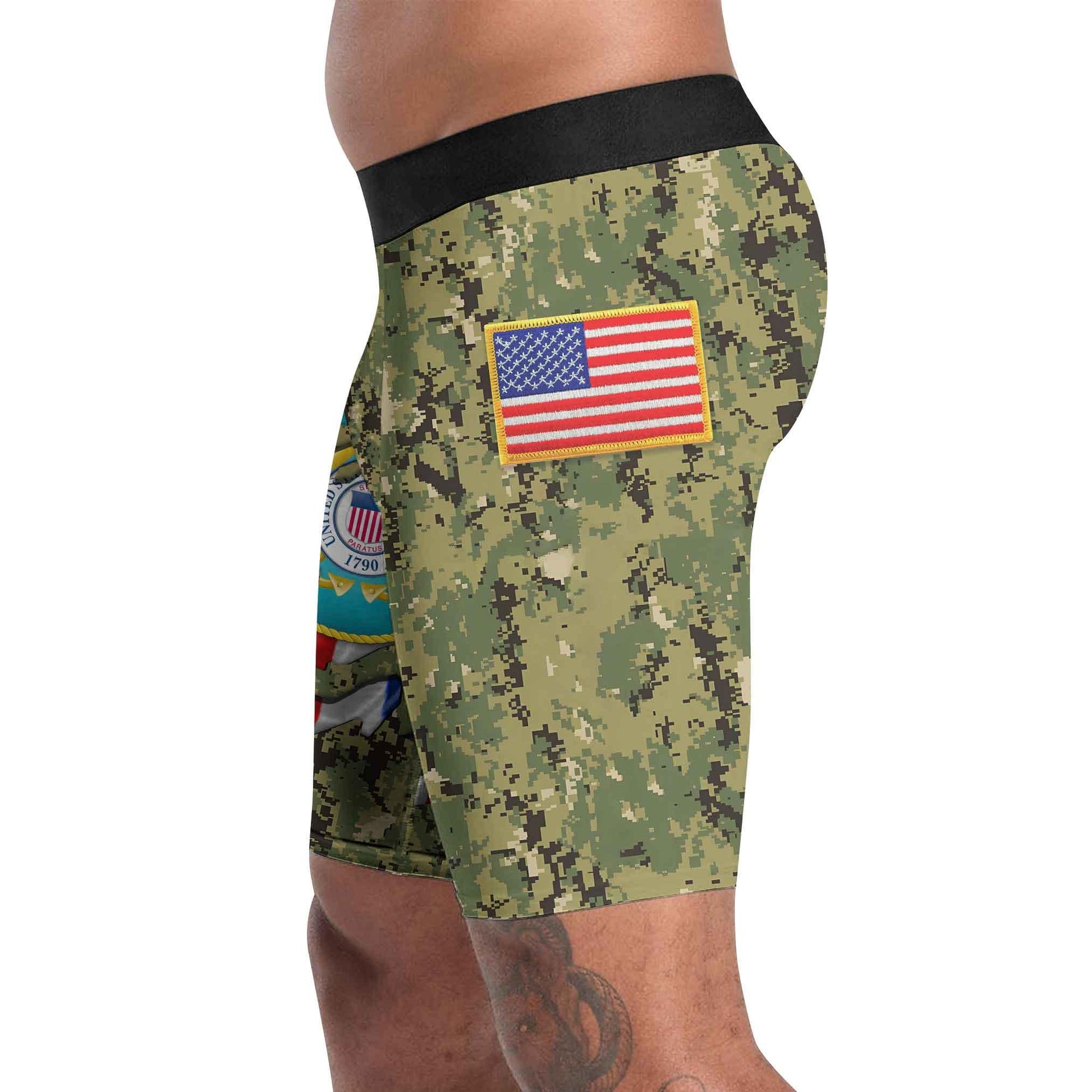 US Coast Guard American Flag Camo Compression Shorts