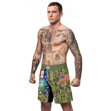 US Coast Guard American Flag Camo Fight Shorts