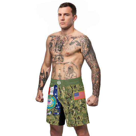 US Coast Guard American Flag Camo Fight Shorts