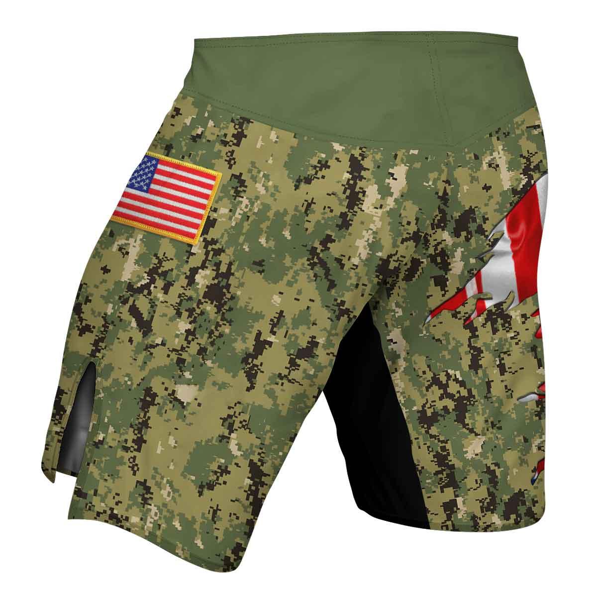 US Coast Guard American Flag Camo Fight Shorts