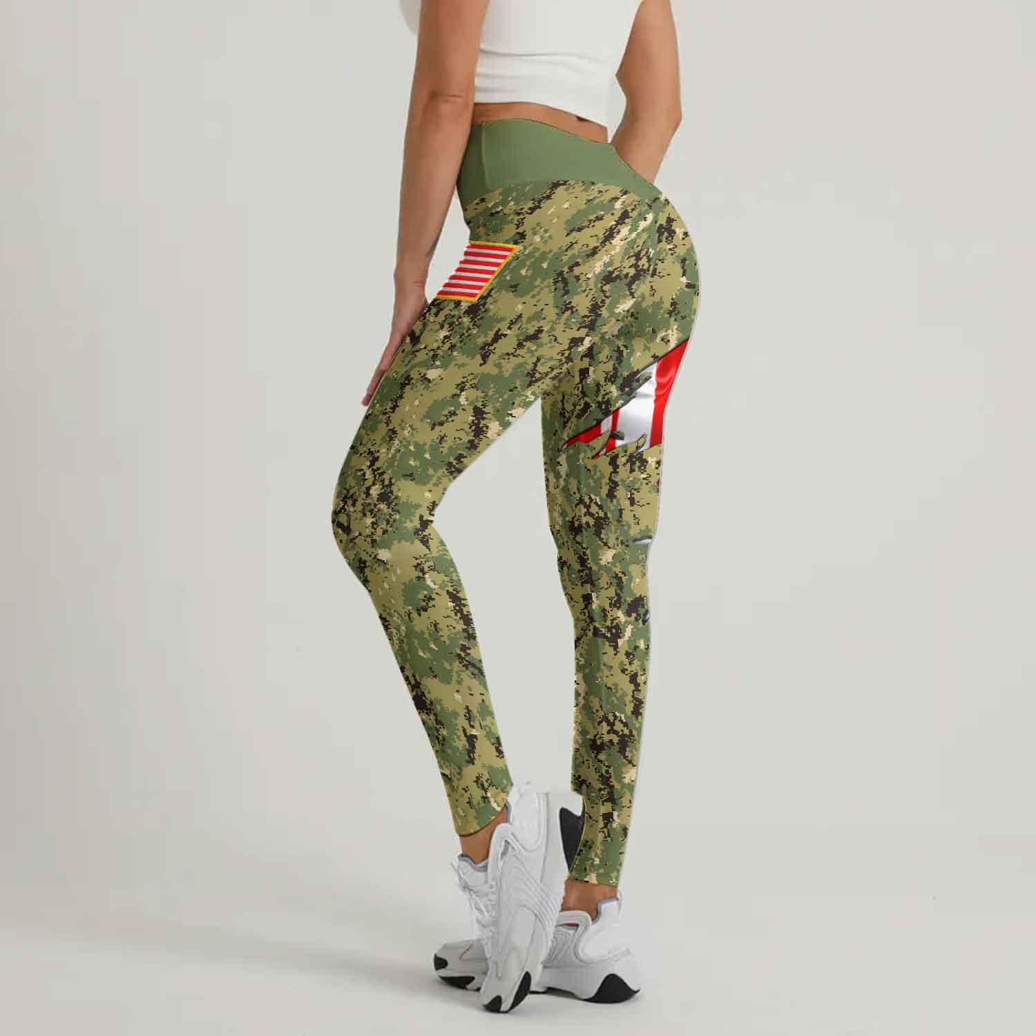 US Coast Guard American Flag Camo Leggings