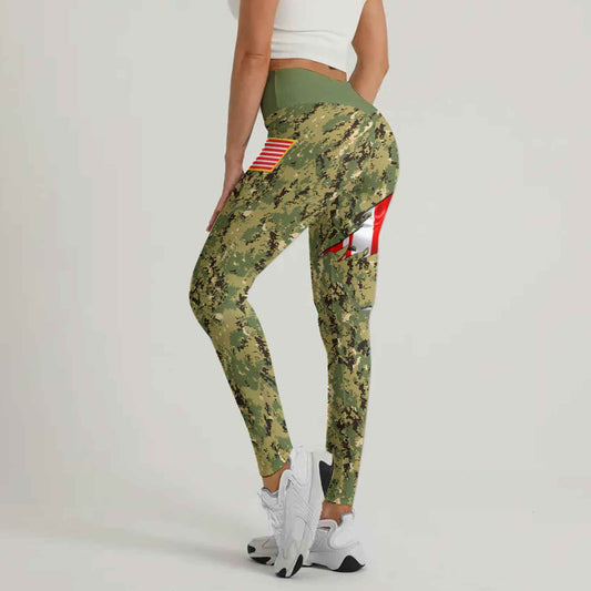US Coast Guard American Flag Camo Leggings