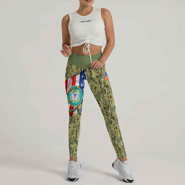 US Coast Guard American Flag Camo Leggings