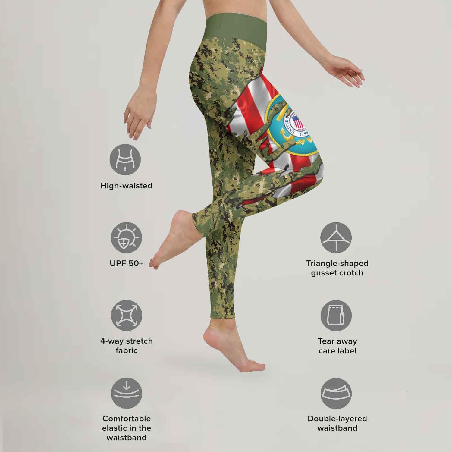 US Coast Guard American Flag Camo Leggings