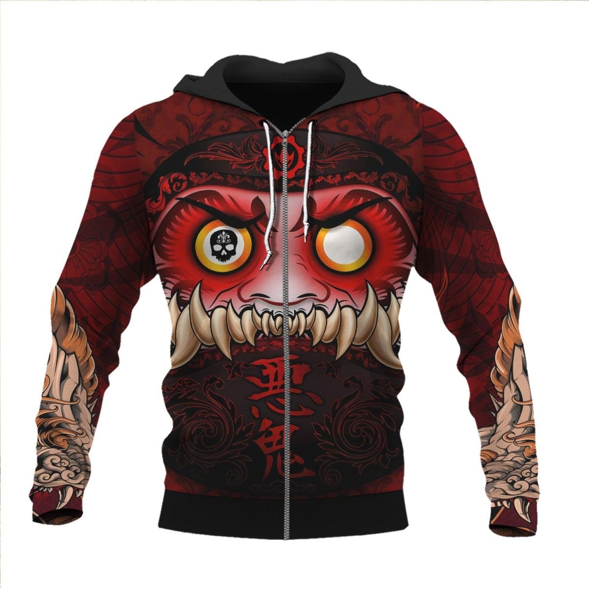 Japanese Daruma Pullover & Zip Hoodie - BattleFitGear